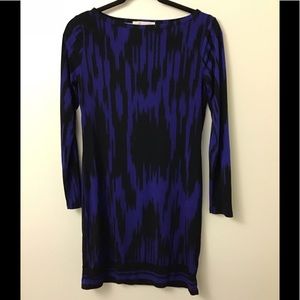 Michael Kors long sleeve black and blue dress
